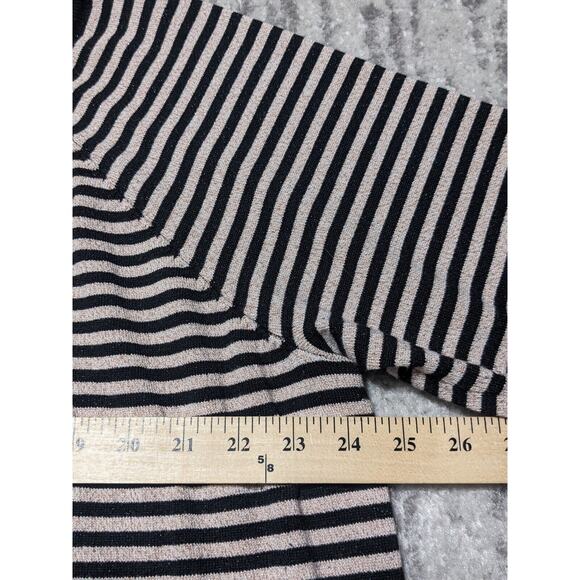 Lane Bryant Button Front Cardigan Sweater Women Size 26/28 Black Gold Striped - Picture 10 of 11